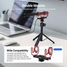 The NEEWER MH2 Mic Shock Mount was placed next to a laptop to record the meeting.