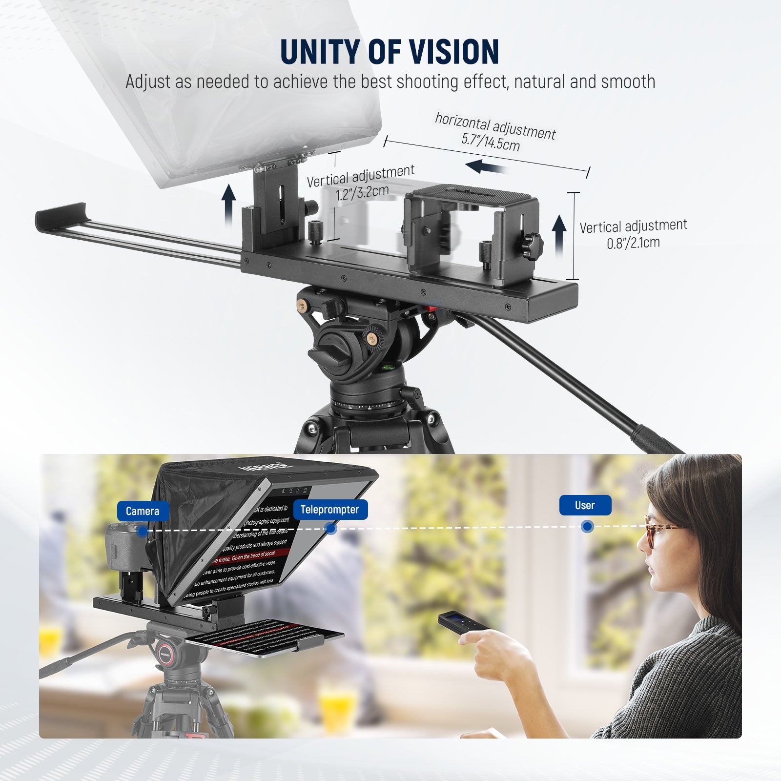 NEEWER X16B Portable Tablet Teleprompter - NEEWER NEEWER X16B Portable Tablet Teleprompter - NEEWER