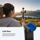 The built in cold shoe on the top phone holder is for mounting fill lights, mics, and more.