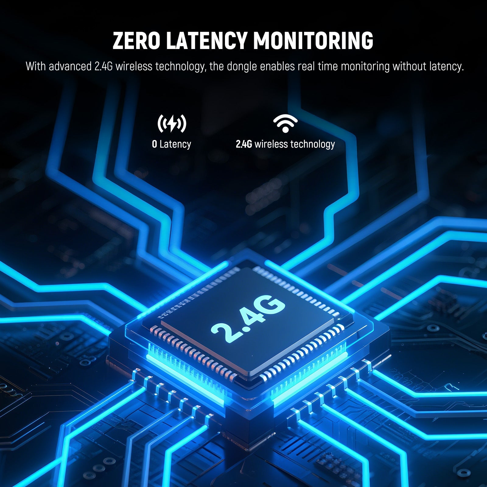 With advanced 2.4G wireless technology, the dongle enables real time monitoring without latency