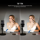 The magnetic base allows the NEEWER TL106B LED Chin Fill Light to pivot up to 70 degrees.