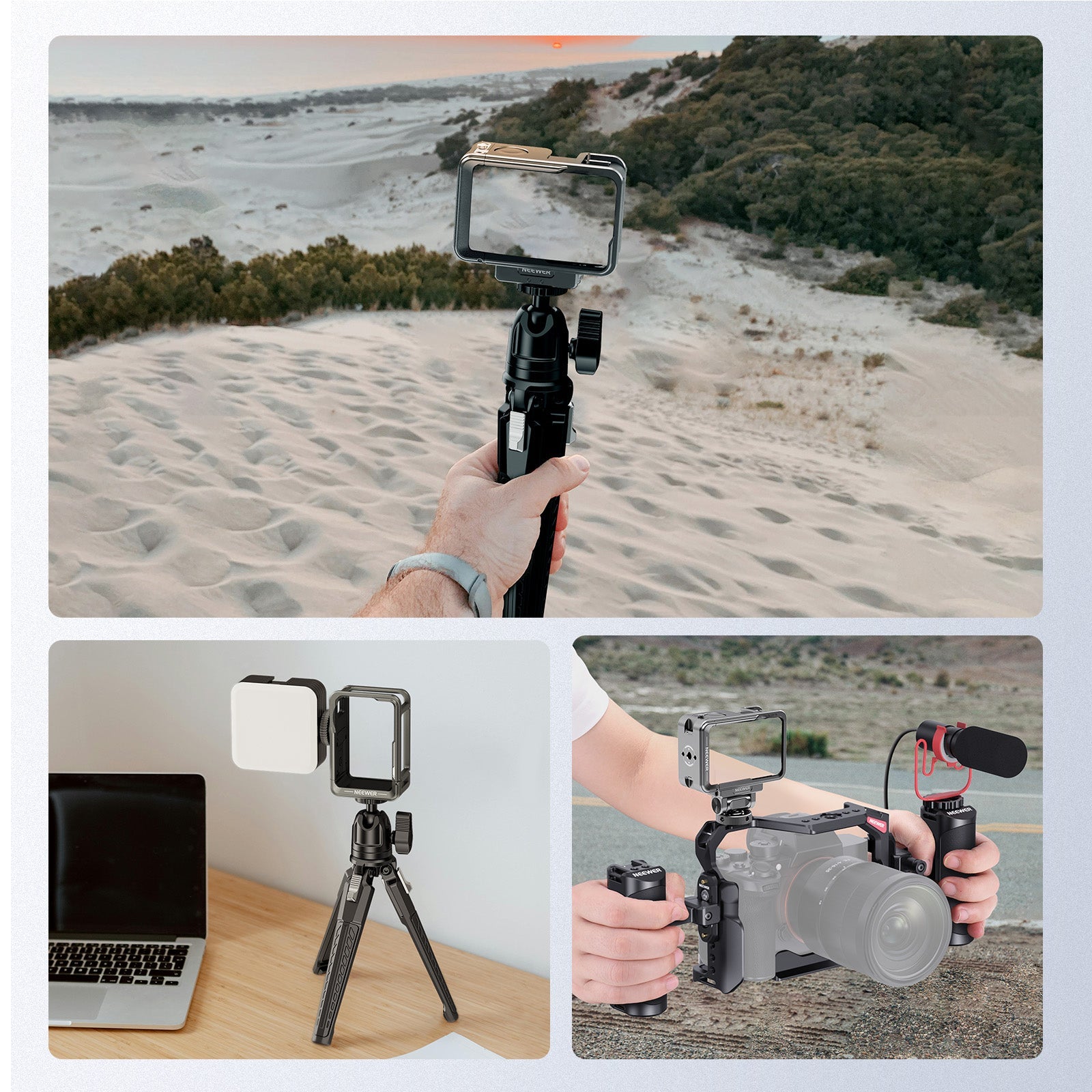 Scenarios for NEEWER AC011+AC012+ AC014 Action Camera Cage Kit