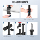 Installation steps of the NEEWER DS024 Flexible Overhead Camera Table Stand