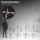 The telescopic tripod light stand adjusts from 4.3-10ft for flexible positioning.