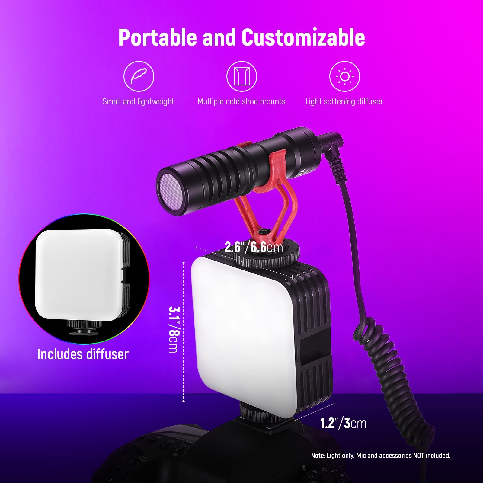 NEEWER RGB61 Magnetic Cold Shoe RGB Video Light - NEEWER