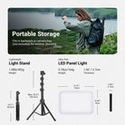 The man packed the NEEWER BASICS BP132 2-Pack LED Video Light Panel Kit into his bag and headed out to shoot.