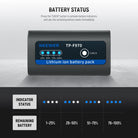 4 LED indicators clearly display battery levels at 100%, 75%, 50%, and 25%.