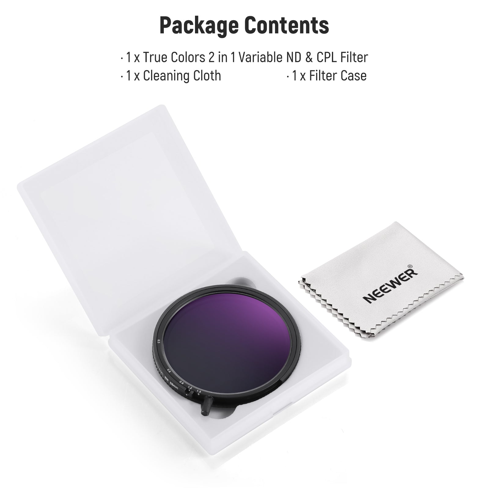 NEEWER 2-in-1 Filtro ND2-ND32 + CPL 72mm – 30 Strati Nano, Senza Effetto X, Ultra-sottile
