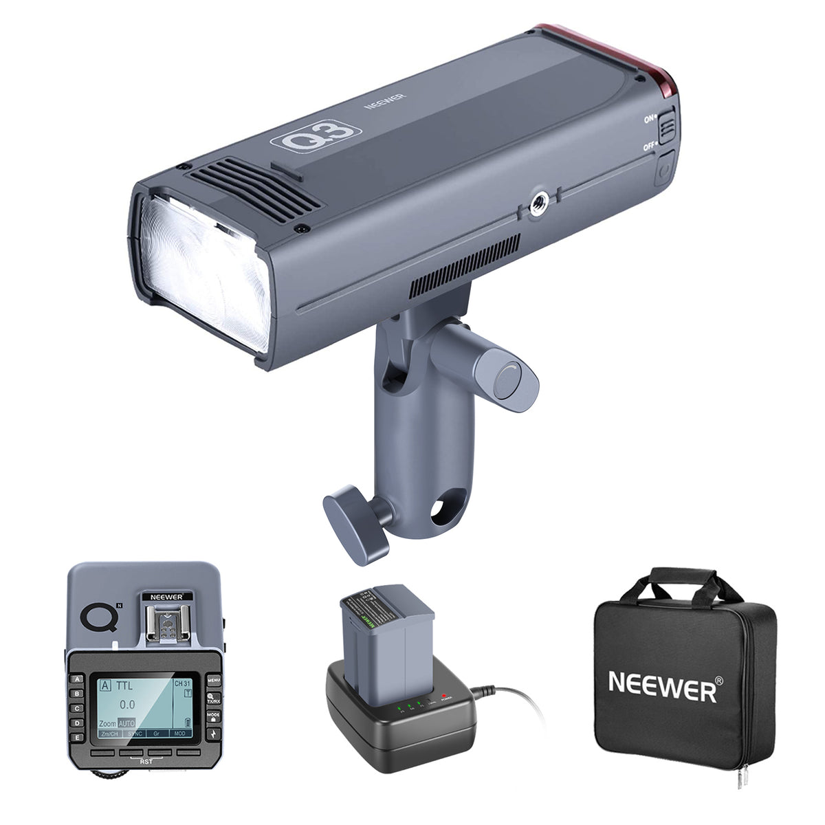 Flash Neewer Q3 200Ws 2.4G TTL (V2), HSS 1/8000, GN58, Boîte Ouverte