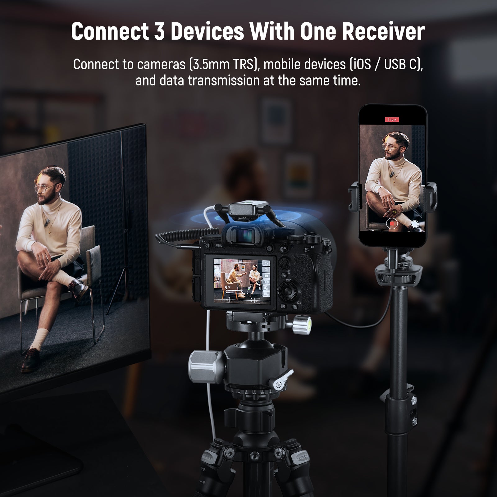 NEEWER CM28 Wireless Lavalier Lapel Microphone with Charging Case