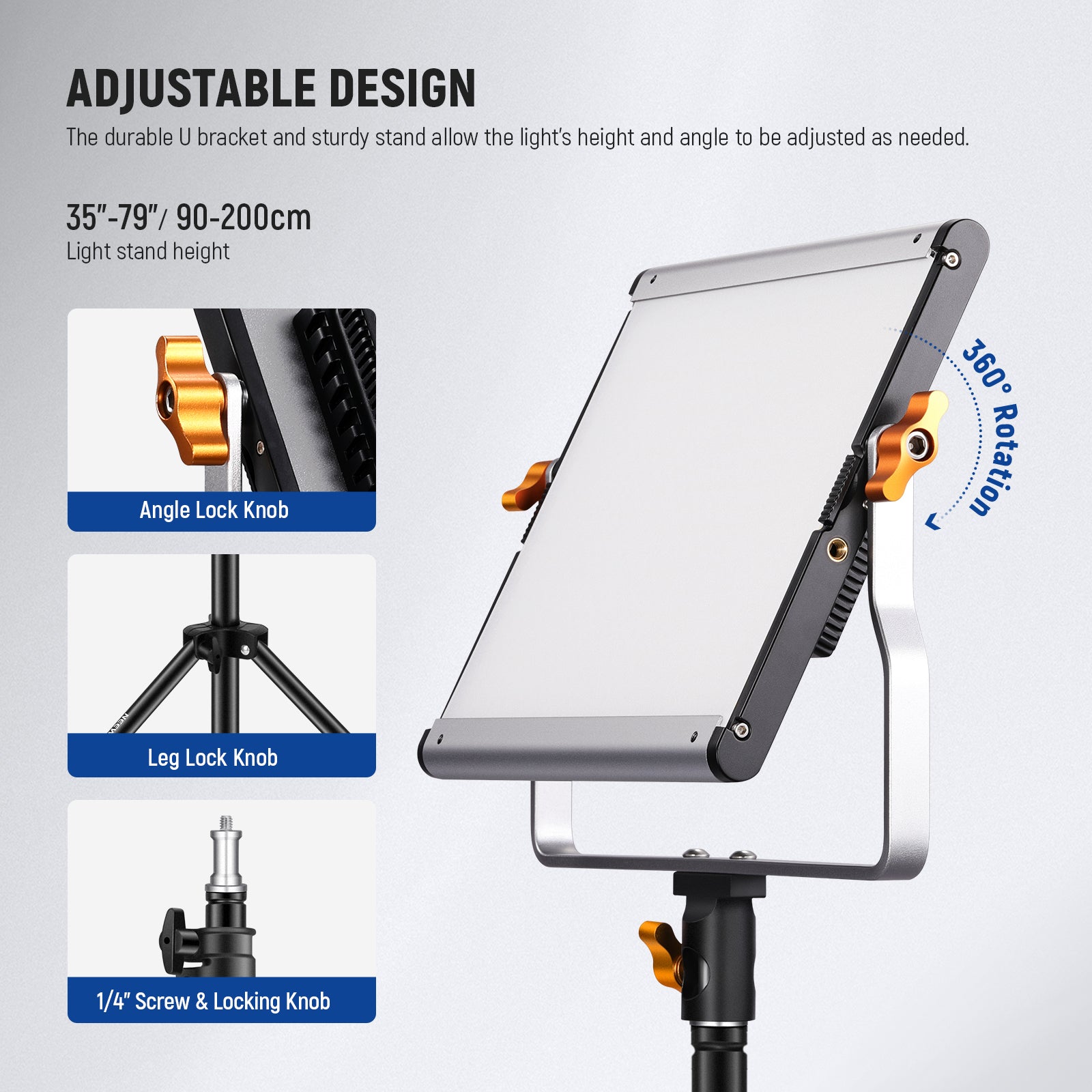 NEEWER 2 Paquetes NL480 Kit de Panel de Luz LED Bicolor - NEEWER