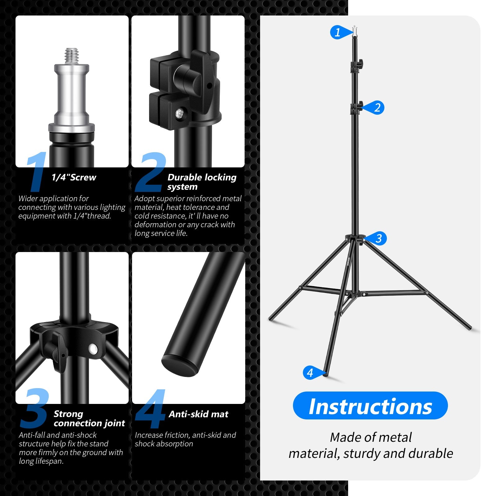 Neewer ST-200 Photography Light Stand - Thumbnail 3