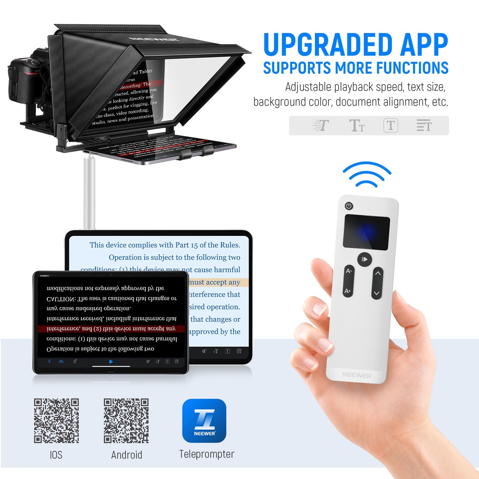 NEEWER Upgraded X12 Remote Teleprompter - NEEWER
