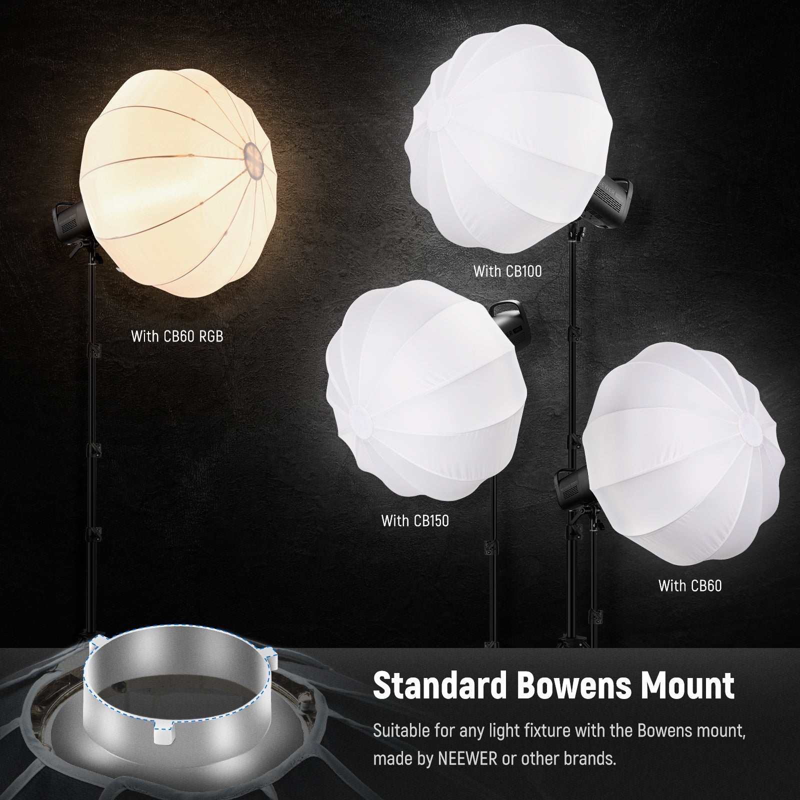 NEEWER NS50L/NS65L/NS90L Lantern Softbox One Step Quick Release