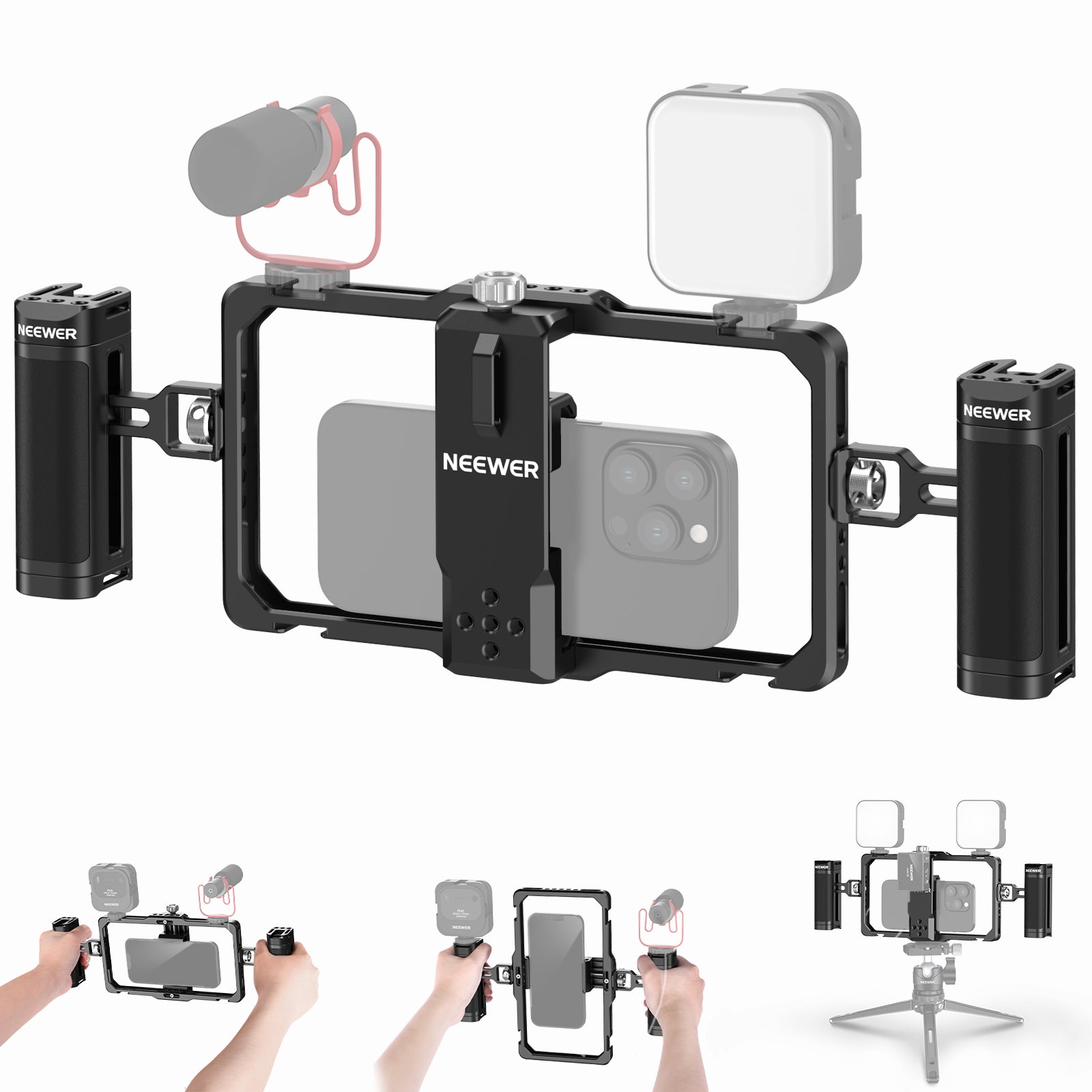 SMALLRIG Dual Handy Käfig Set für iPhone 15 Pro, mobiles Video Rig
