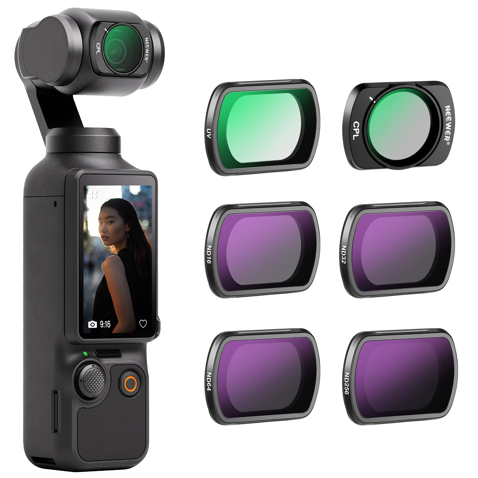 NEEWER 6 Pack Magnetic ND CPL UV Filters Set for DJI OSMO Pocket 3