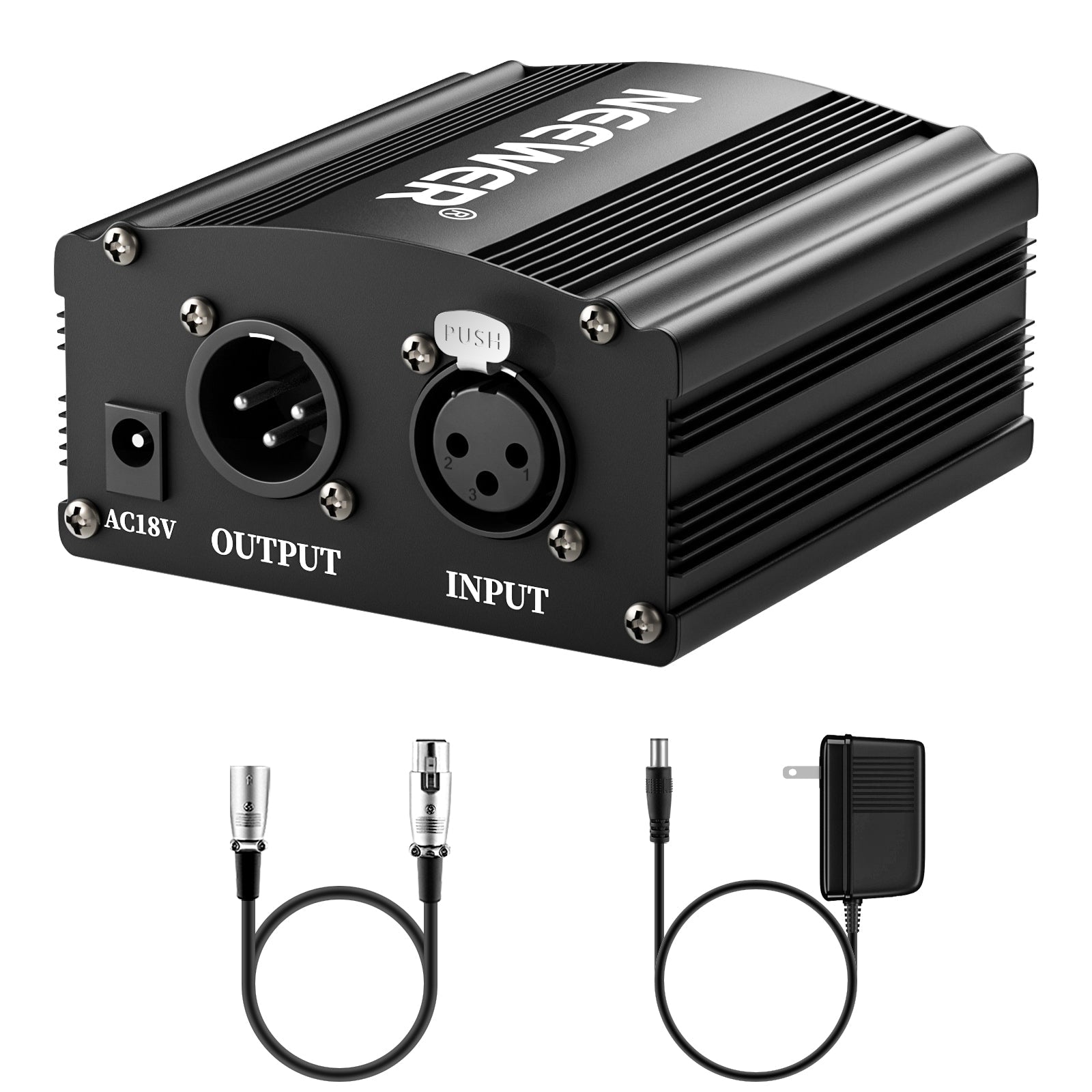 NEEWER NW-100 48V Phantom Power Supply with Adapter - NEEWER