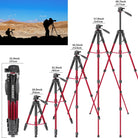 Neewer Portable 70"/177cm Aluminum Alloy Camera Tripod Monopod with 3-Way Swivel Pan Head, Bag (Red-SAB264) - neewer.com