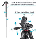 Neewer Portable 70"/177cm Aluminum Alloy Camera Tripod Monopod with 3-Way Swivel Pan Head, Bag (Red-SAB264) - neewer.com