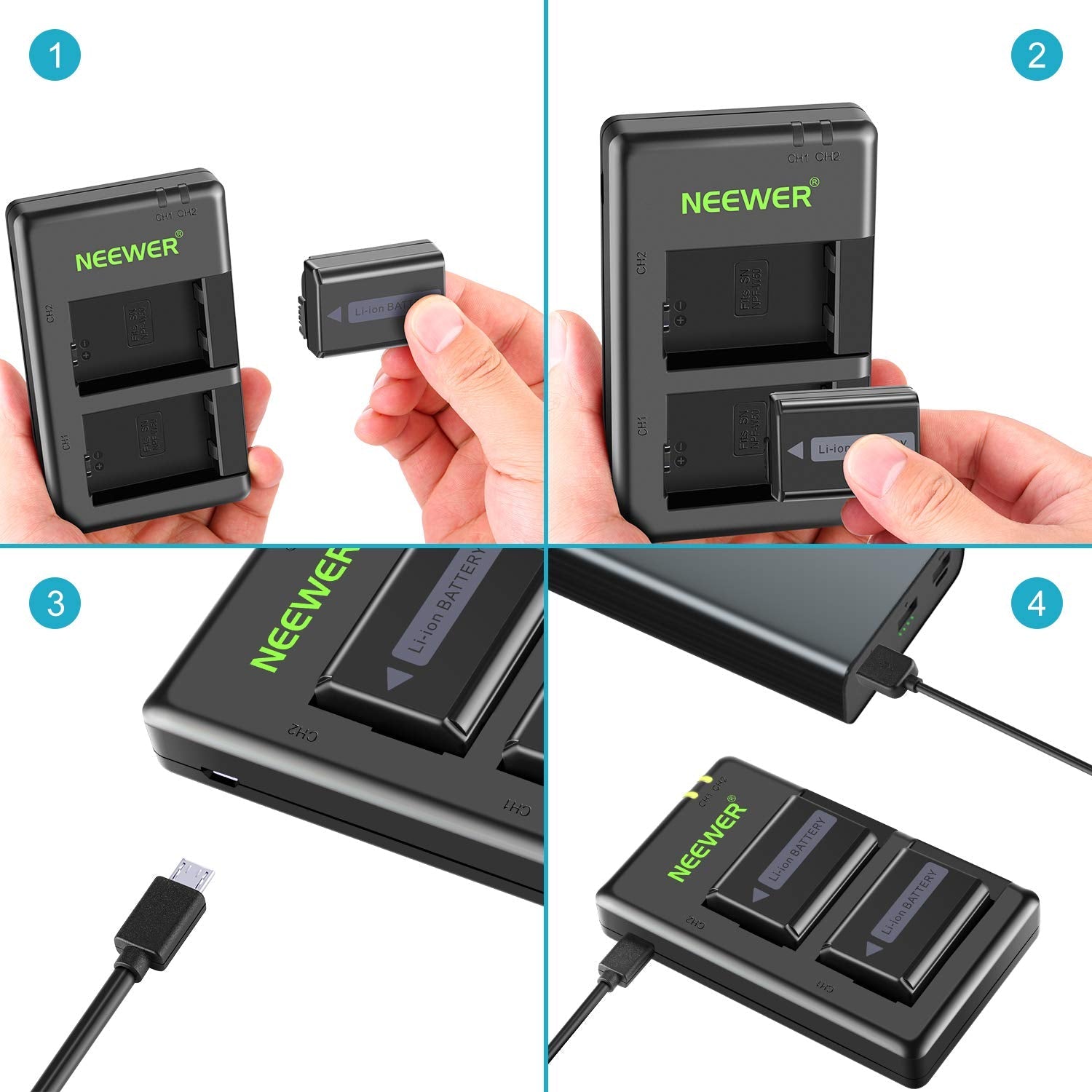 NEEWER NP-FW50 Camera Battery Charger Set for Sony - NEEWER – NEEWER.EU