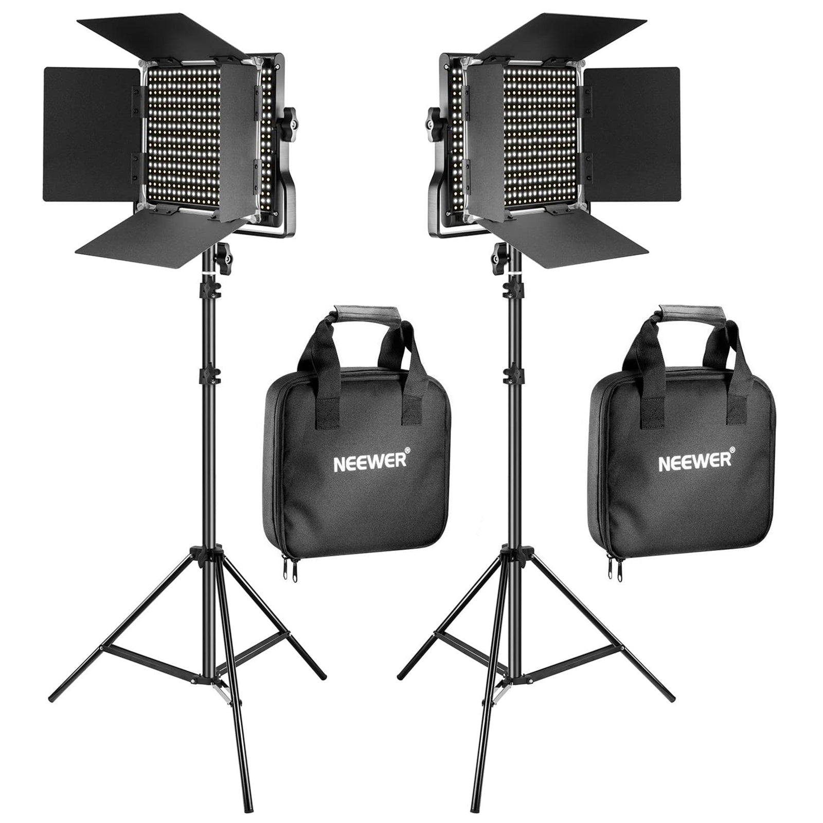 NEEWER2PackBi-Color660LEDVideoLightandStandKit